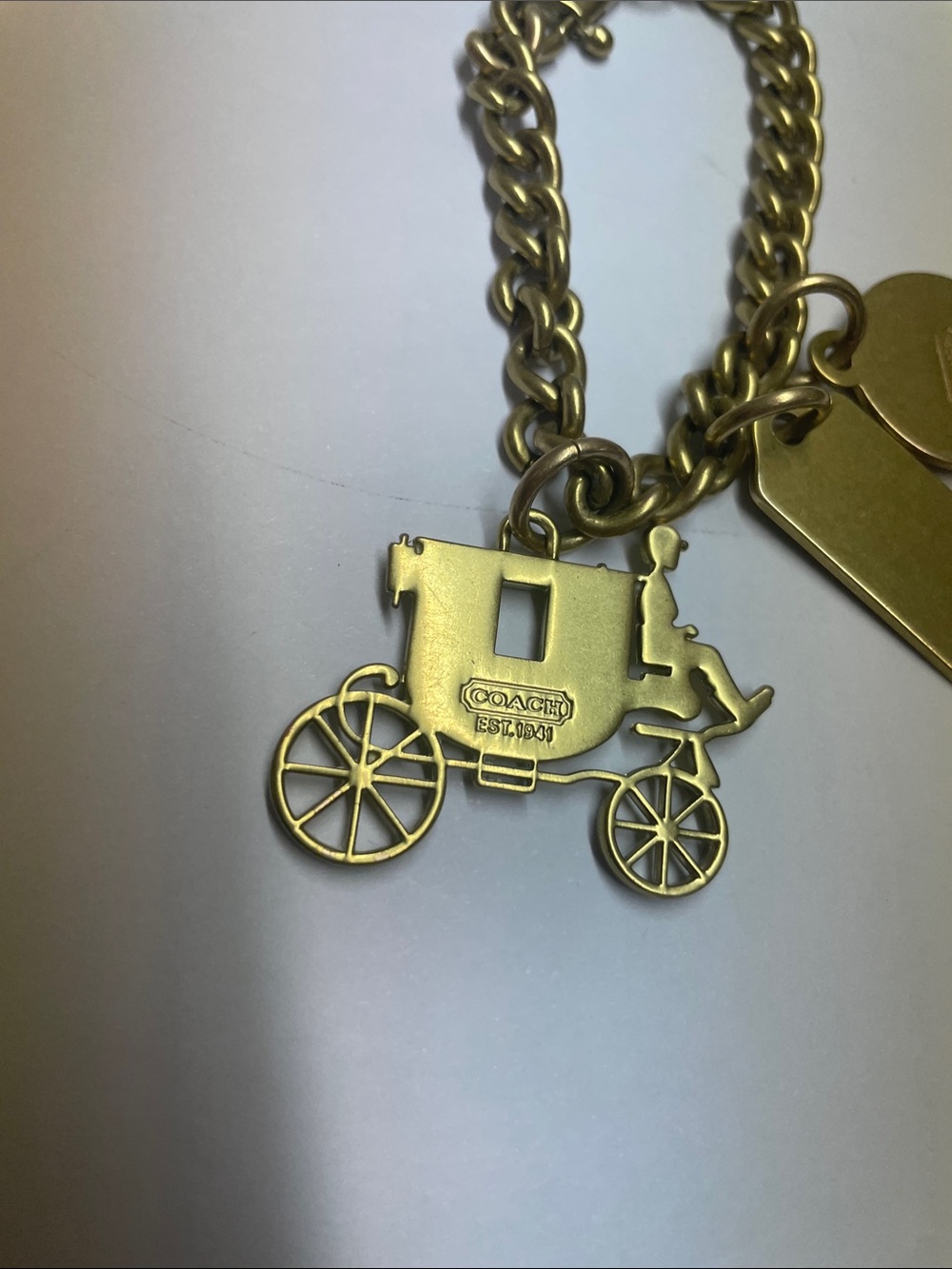 Coach Brass Bag Charm/Key Chain - Picture 3 of 5